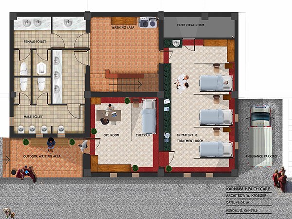 Master plan of the clinic rooms